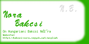 nora bakcsi business card